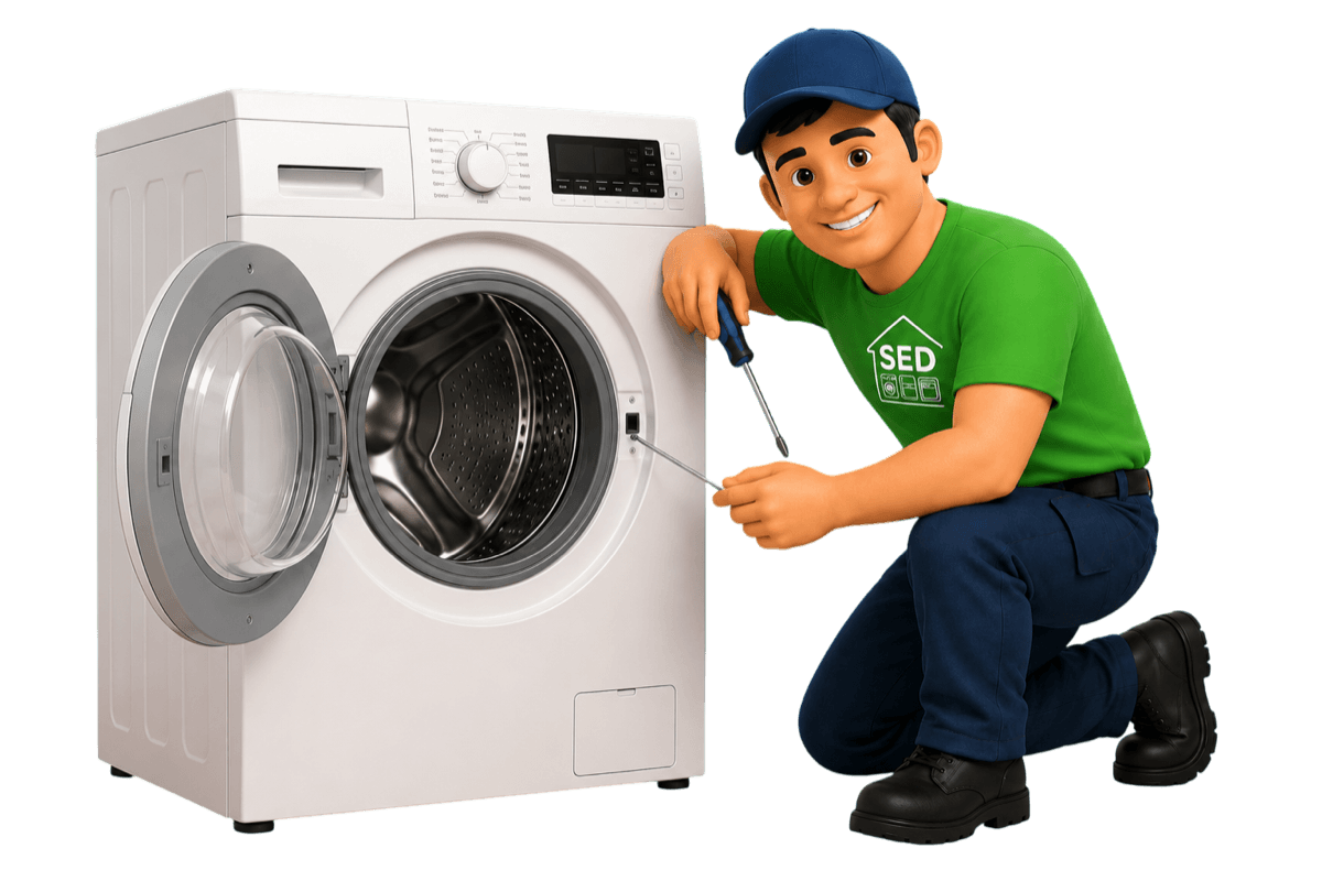 Technicien SED Réparation en réparation sur un lave-linge